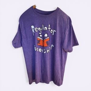 Vintage Regulator Bookshop Durham NC Graphic T-Shirt Large Purple Tee